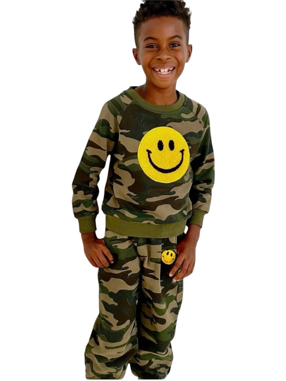 Lola + The Boys Camo Emoji Smiley Track Set Size 10